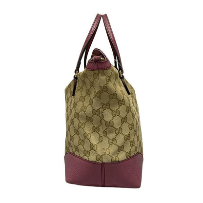 Gucci Handbag GG Pattern/bree 353120 Dark Brown/beige/purple Leather