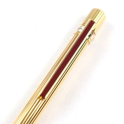 Cartier Trinity Ballpoint Pen With Logo Engraving Twist Closure Blue Ink Gold