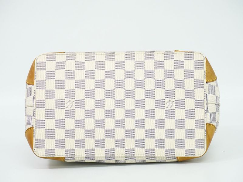 Authentic Louis Vuitton LV Hampstead PM Damier Azure Tote Handbag White N51207