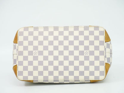 Authentic Louis Vuitton LV Hampstead PM Damier Azure Tote Handbag White N51207