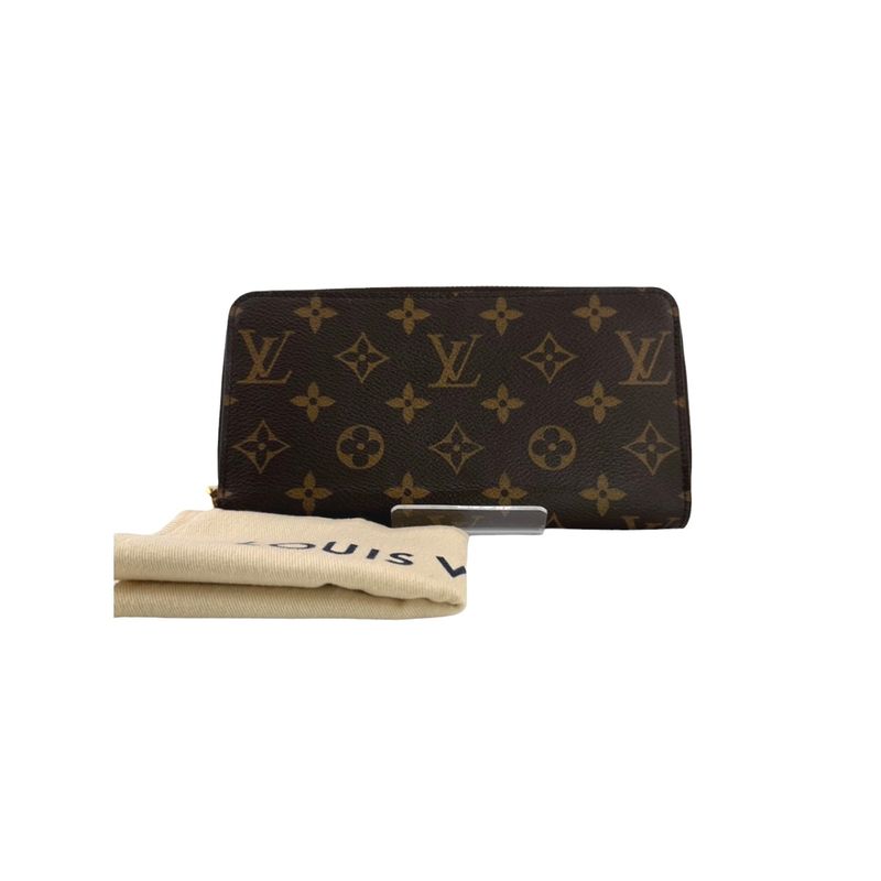 Louis Vuitton M41895 Monogram Round Zipper Fuchsia Long Wallet Louis Vuitton