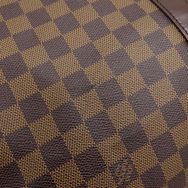 Louis Vuitton Boston Bag Keepall Bandouliere 55 Damier Canvas Damier Ebene Gold