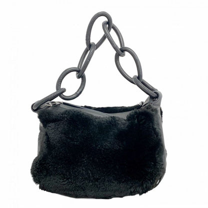 Chanel Shoulder Bag Lambskin Black Silver Hardware Women