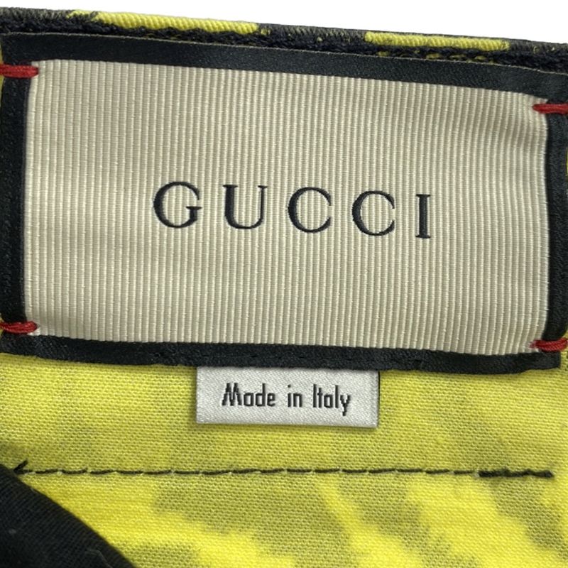 Gucci Zebra Print Skinny Denim Pants 502797 Yellow 24
