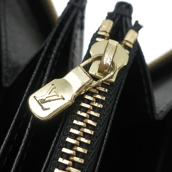 Louis Vuitton Long Wallet Flower Zippy Wallet Epi Leather Noir Black Gold