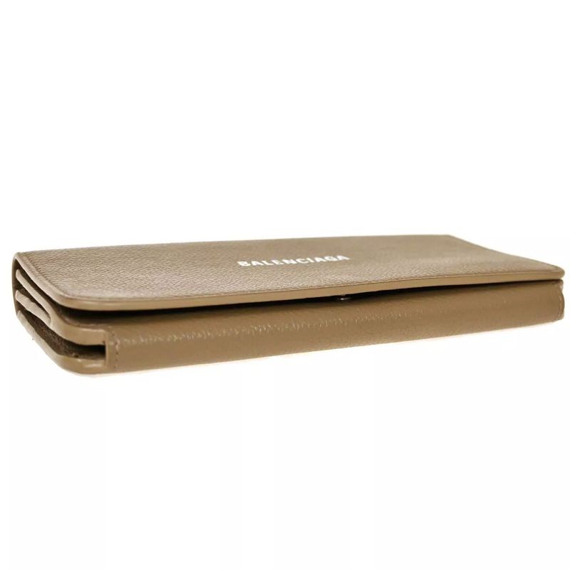 Balenciaga Long Wallet Logo Everyday Leather Beige 30bs131