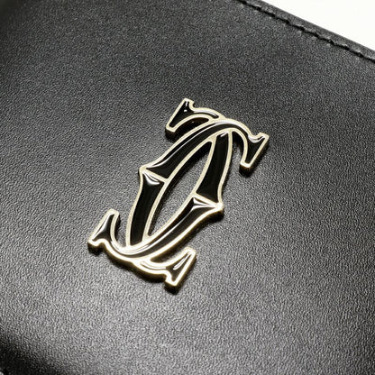 Cartier Card Case Passcase C De Cartier Simple Card Holder Calfskin Black