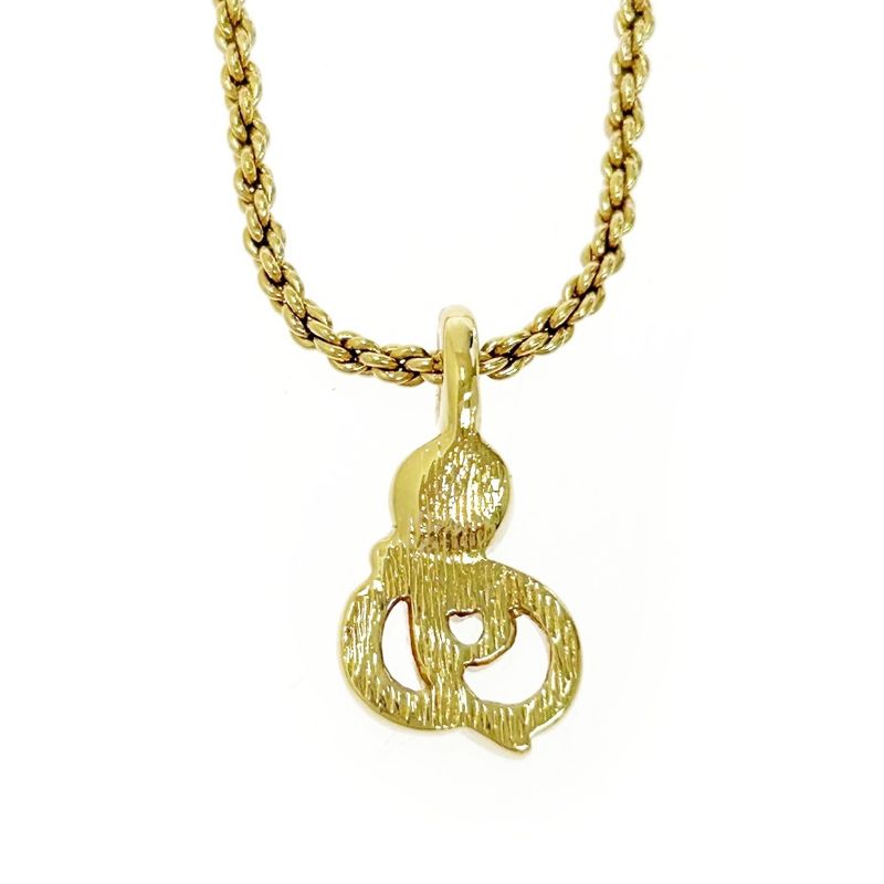 Christian Dior GP Rhinestone CD Logo Necklace Women's Gold 478557 Necklace