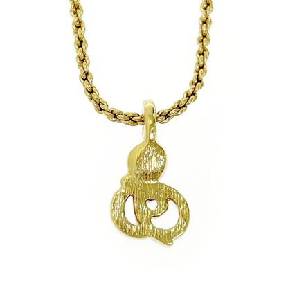 Christian Dior GP Rhinestone CD Logo Necklace Women's Gold 478557 Necklace