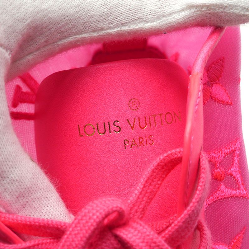 Louis Vuitton Tattoo Line High Cut Sneakers 8 Neon Pink Mesh