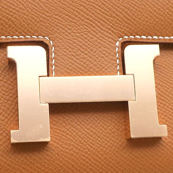Hermes Constance 3 Mini Miroir Shoulder Bag Vaux Epson Gold Pink Gold Hardware