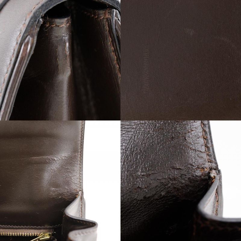 Hermes Drag 27 Box Calf Chocolat Brown/gold Hardware 00F Ladies Handbag