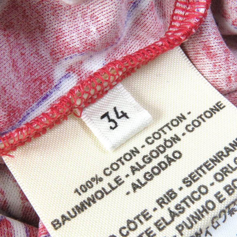 Hermes 22SS Cotton Allover Design Short-sleeved T-shirt Cut And Sewn Red 34