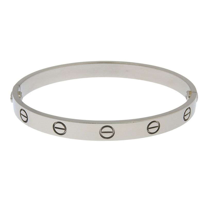 Cartier Love Bracelet Old Shape 18kwhite Gold Ladies 32.7g Bracelet
