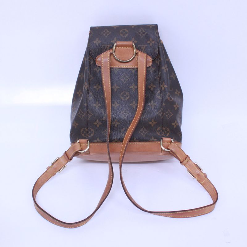 Louis Vuitton Montsourismm Monogram Leather X PVC Brown Backpack Gold M51136