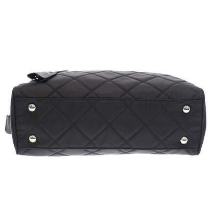 Prada Quilted Chain Tote Bag Nylon Quilted Chain Tote Bag 1bb903 Black