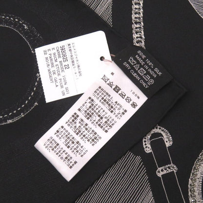Hermes Carre 90 Planche D Etvde Formal Attire Etude Rhinestone Silk Black 1565