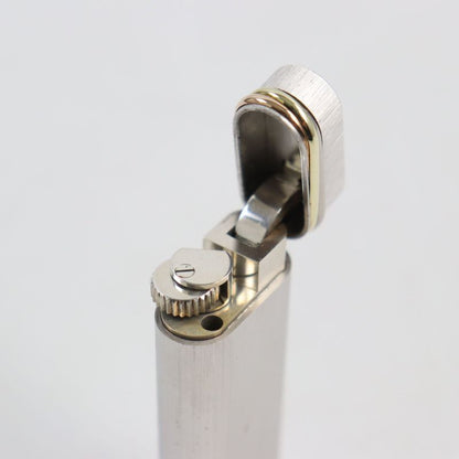 Cartier Trinity Hairline New Shape Roller Type Smoking Toy Gas Lighter Silver