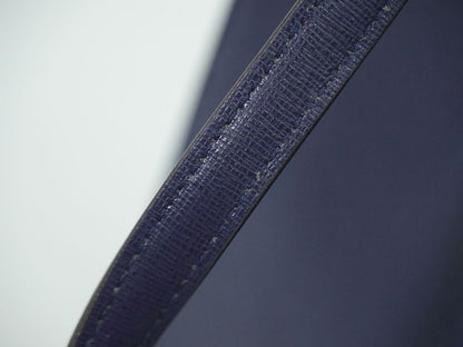 Authentic Fendi Trois Jour Bicolor Tote Handbag PVC Leather Navy Silver 8bh272