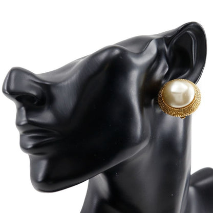 Chanel Vintage Gold Plated And Faux Pearl Ladies 29.5g Earrings