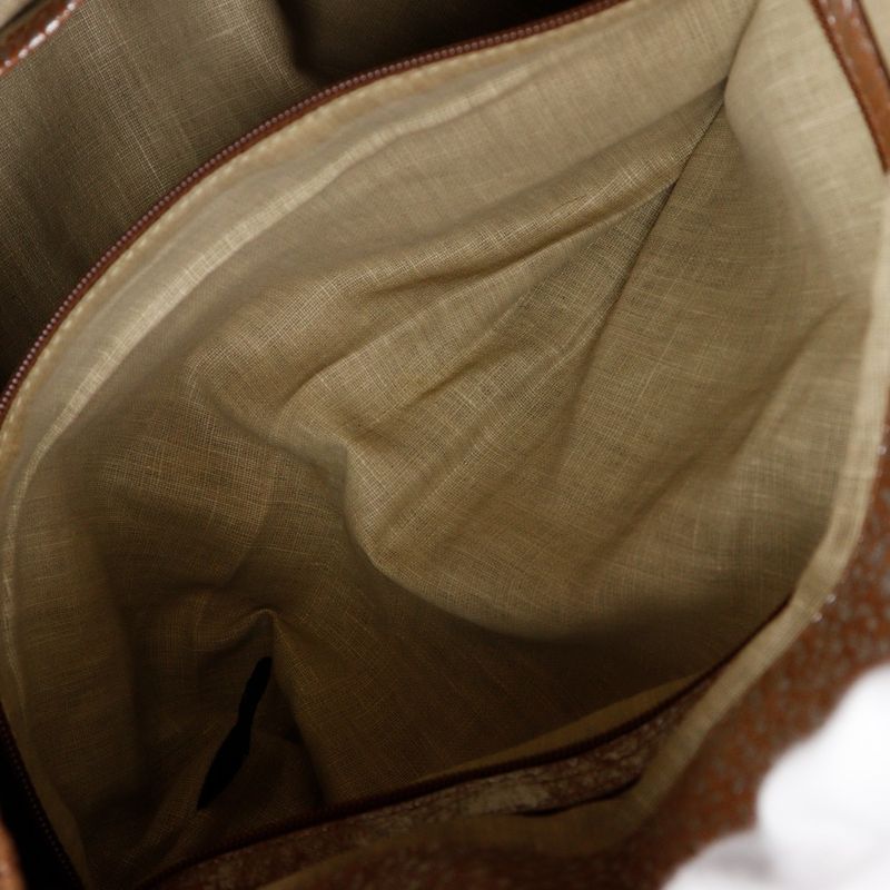 Bvlgari Bulgari Chandra Leather Silver/brown Women's Tote Bag