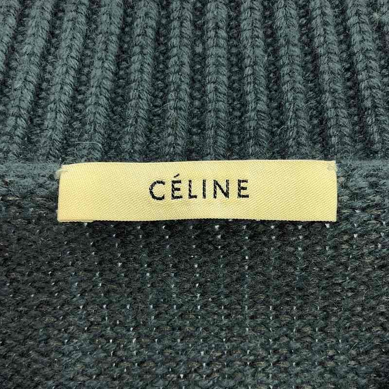 Celine - Phoebe Period Cashmere Blend V-neck Chunky Knit - S - Blue - Women's