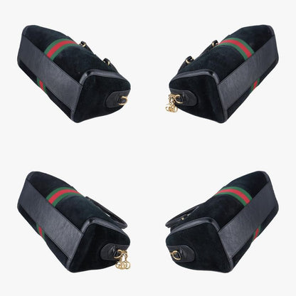 Gucci Ophidia GG Small Black And Green And Red Suede 524532 F024647109