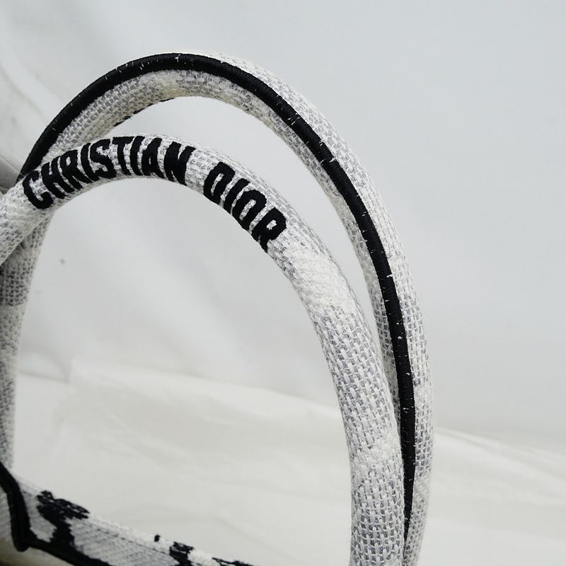 Christian Dior Book Tote Eiffel Tower Monotone Black And White Handbag