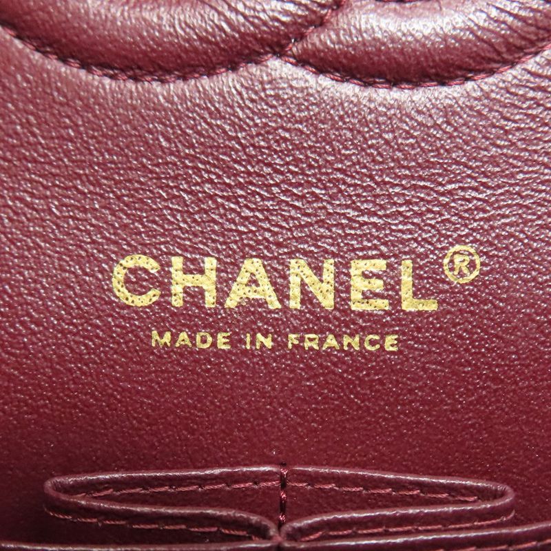 Chanel Double Flap Matelasse Gold Hardware Shoulder Bag Grained Calfskin Women