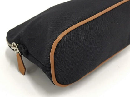 Hermes Bolide Pouch 20 Handbag Canvas Black