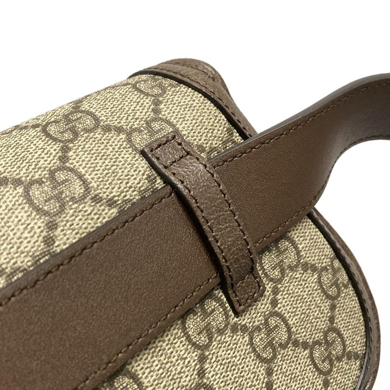 Gucci GG Supreme 703807 Beige And Dark Brown Leather