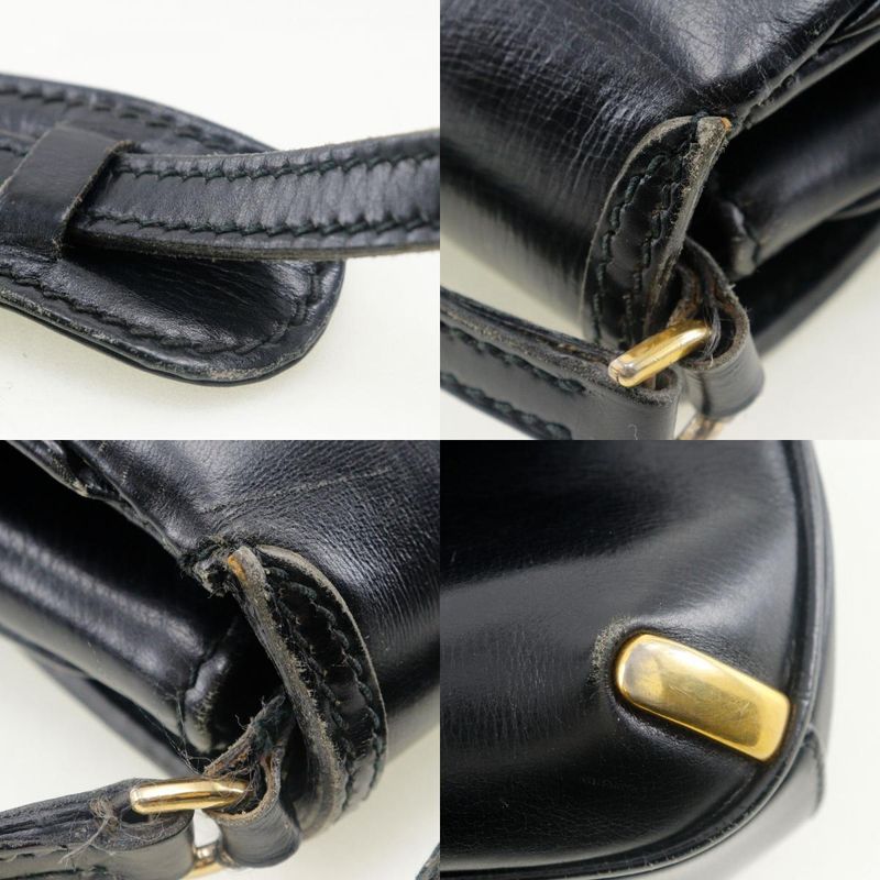 Gucci Old Gucci Sherry Line 2WAY Clutch Calf Black Ladies Shoulder Bag