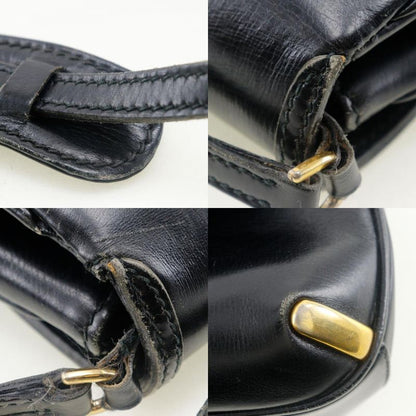 Gucci Old Gucci Sherry Line 2WAY Clutch Calf Black Ladies Shoulder Bag