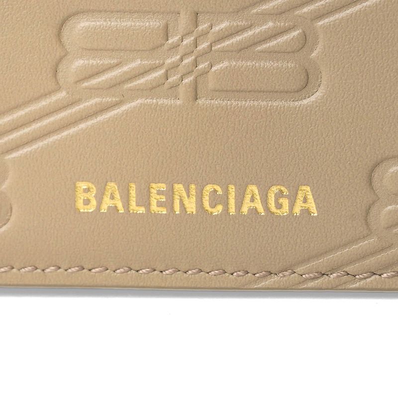Balenciaga Tri-fold Wallet In Signature Taupe