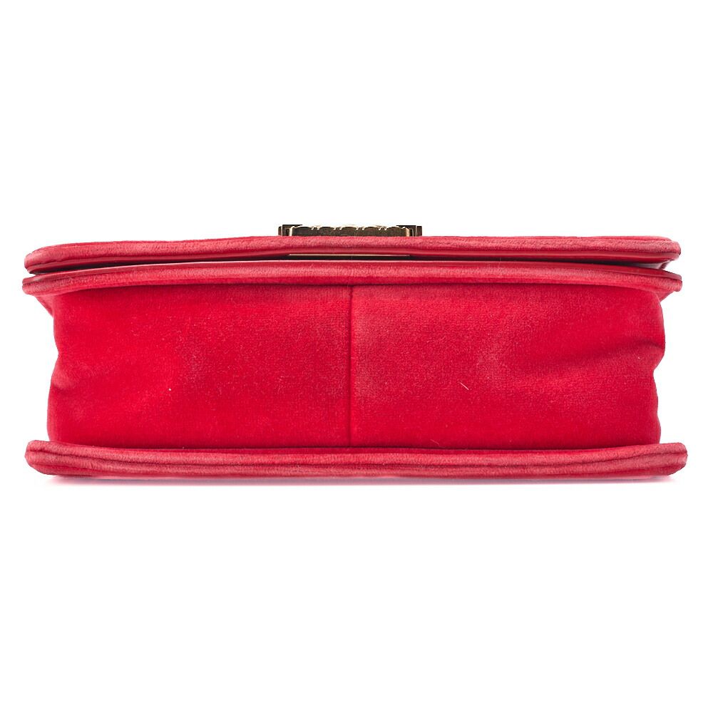 Chanel Boy Chanel Matelasse Chain Shoulder Cotton And Peroa Red And Multicolor