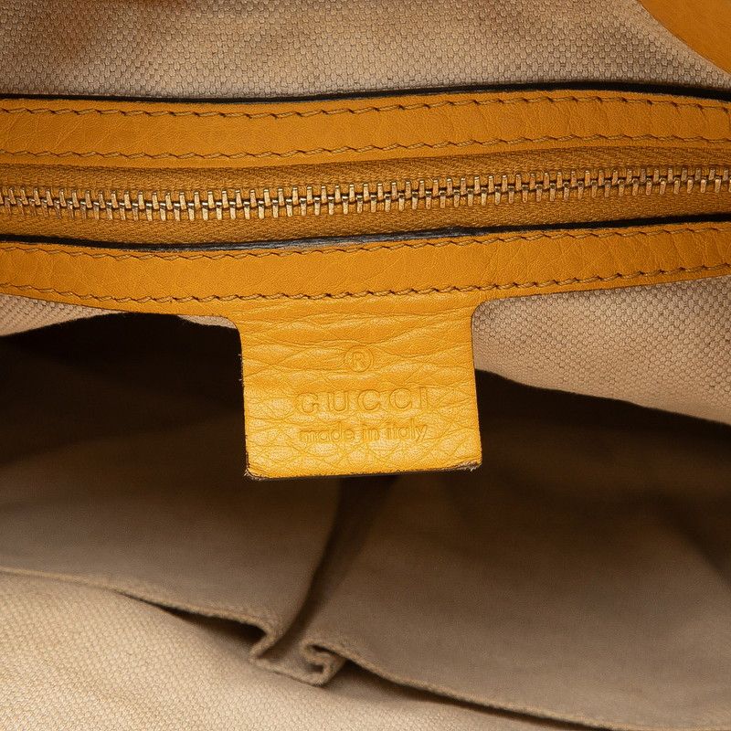 Gucci GG Canvas Bamboo Handbag Shoulder Bag 2WAY 282300 Beige Yellow Canvas