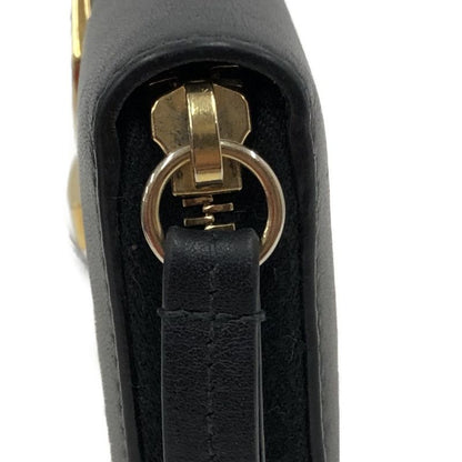 Gucci Round Zipper Long Wallet Sylvie 476083 Black