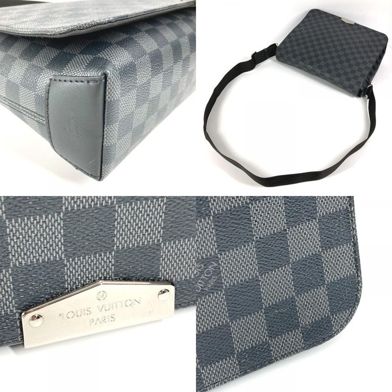 Louis Vuitton Shoulder Bag District MM NV2 N40350 Damier Graphite Canvas Black