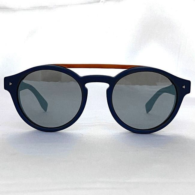Fendi Sunglasses Gray Navy Blue FF M0017 Excellent Condition