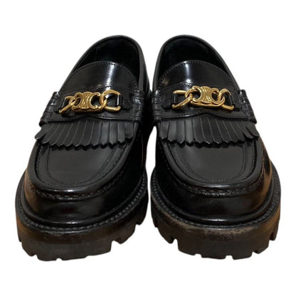 Celine Mg0212 Margaret Eddy Period Triomphe Leather Loafer With Chain Women's