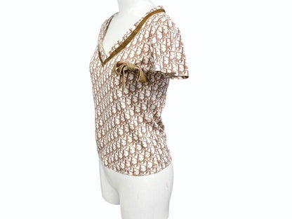 Dior Short Sleeve V-neck T-Shirt Trotter Ribbon Galliano — view 3