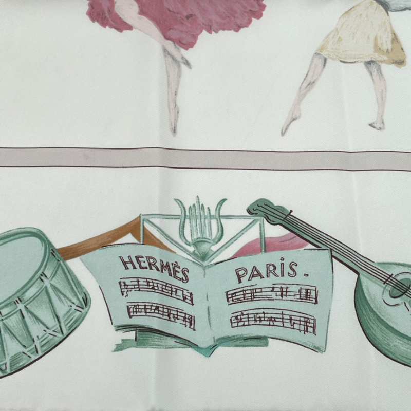 Hermes Carre 90 Silk Scarf La Danse La Danse Ballerina Beige