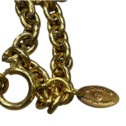 Chanel Lupe Chain Necklace Women Gold FREE