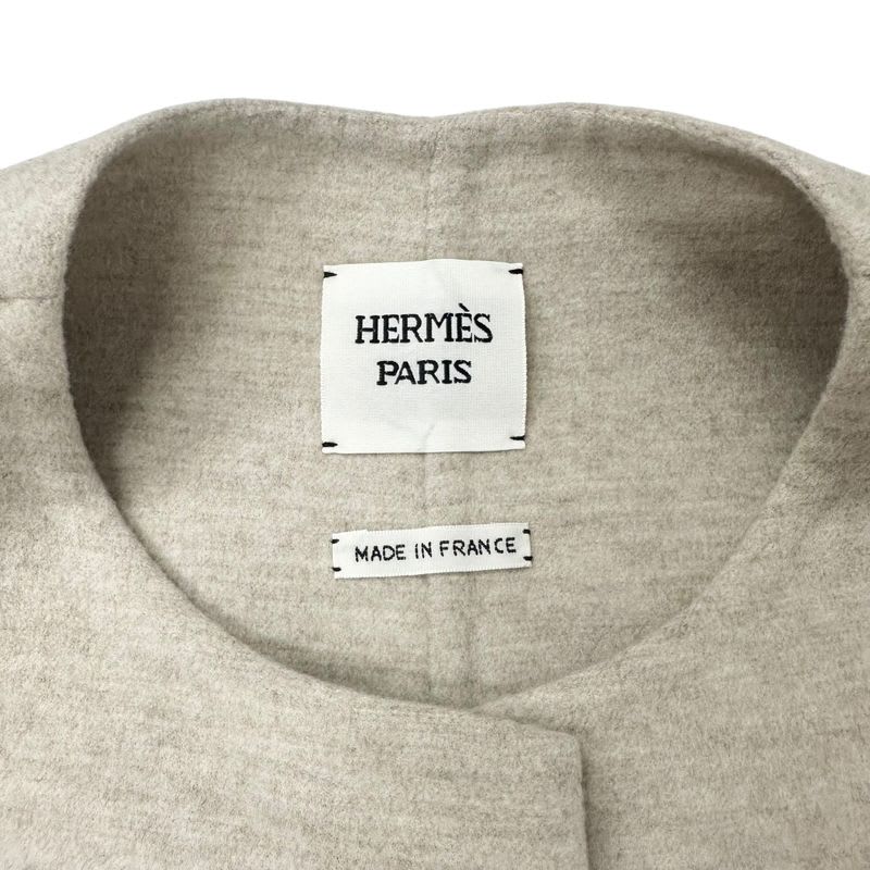 Hermes Outer Cashmere Beige Long Vest Gilet