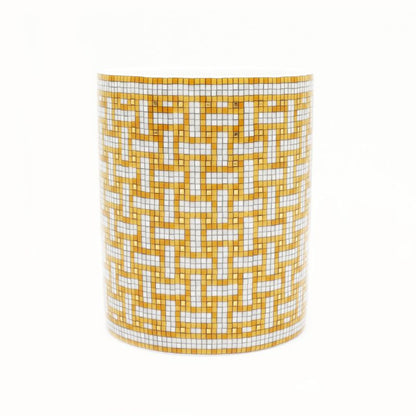 Hermes Mug Mosaic 24 Gold Color White Pottery Tableware Accessories