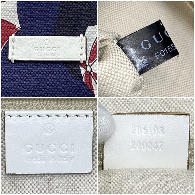 Gucci Tote Bag Navy White 286198 Excellent Condition Canvas