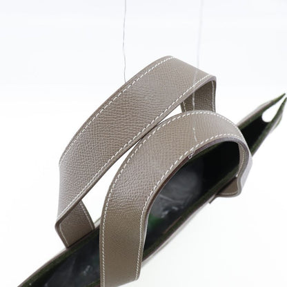 Hermes Petite Ash Vaux Epson And Felt Etoupe Green/brown Unisex Tote Bag