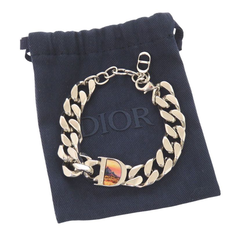 Dior Logo Metal Silver Chain Bracelet 1063 Dior Men's