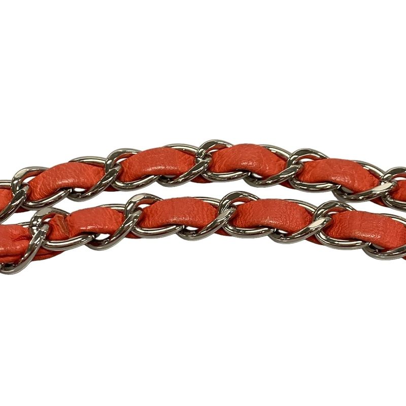 Chanel Shoulder Bag Ultra Stitch Orange Flap Bag / Silver Hardware / Chain