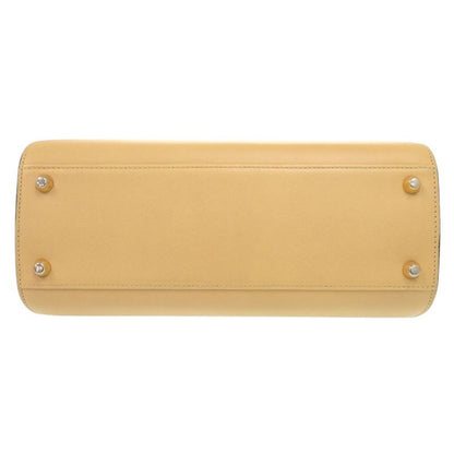 Christian Dior Vintage Leather Beige Gold Hardware Shoulder Bag 0697 Christian